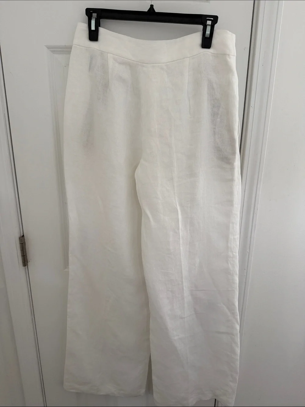 Zara Wide-Leg Linen-Blend Pants in Ivory Size Medium NWT